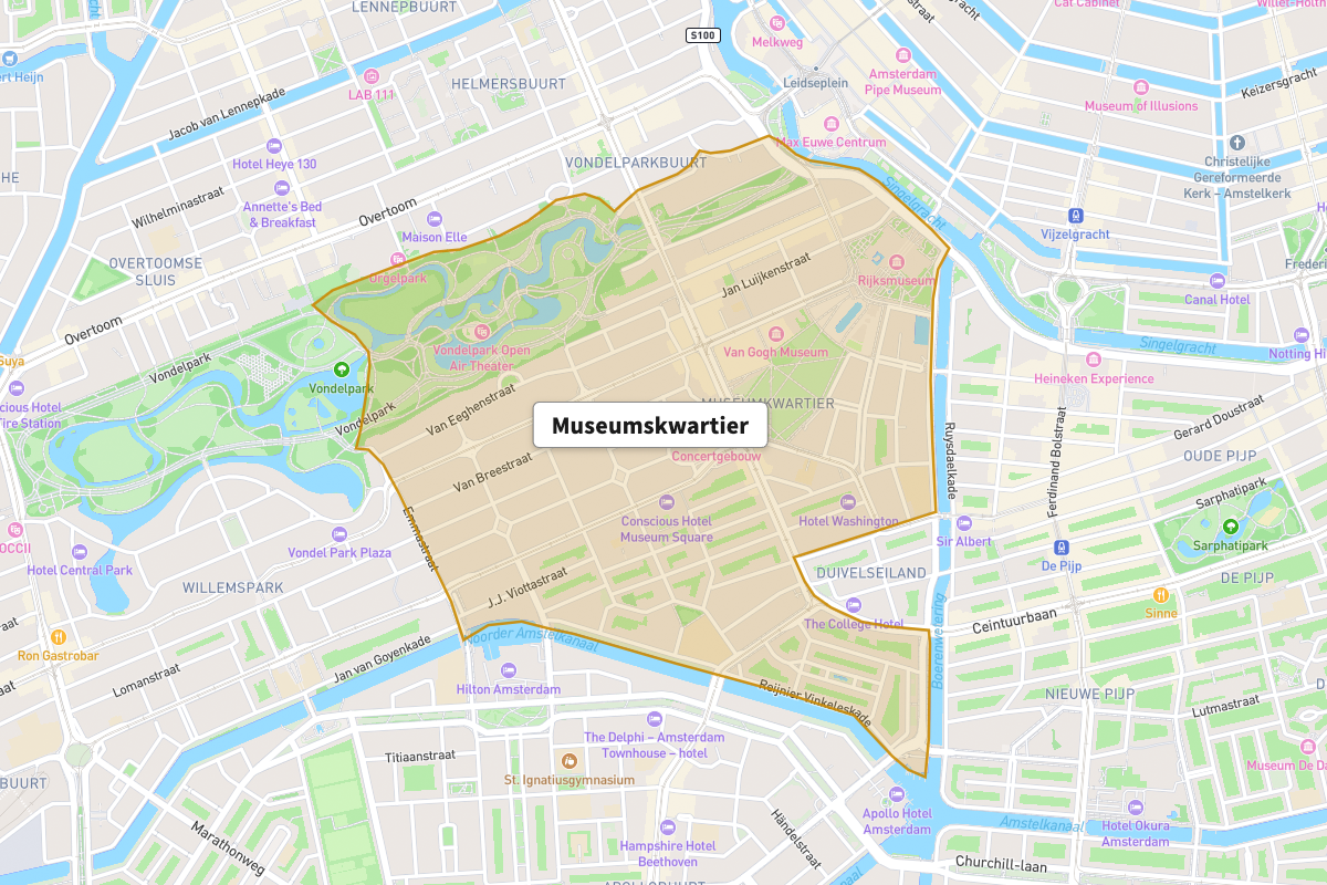 Interaktive Karte – Museumskwartier und Nobelviertel Amsterdam
